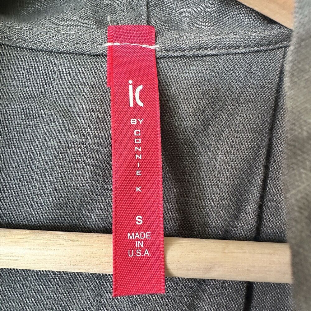 IC By Connie K Linen Logenlook Layered Small open front draped Cardigan - Picture 3 of 8